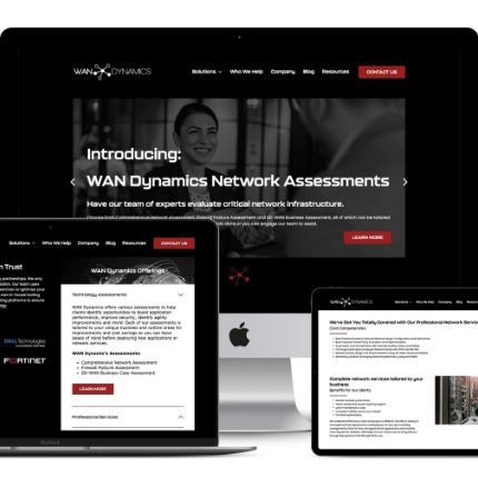 WAN Dynamics website mockups