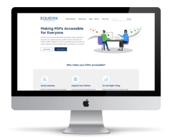 desktop mockup of Equidox's website